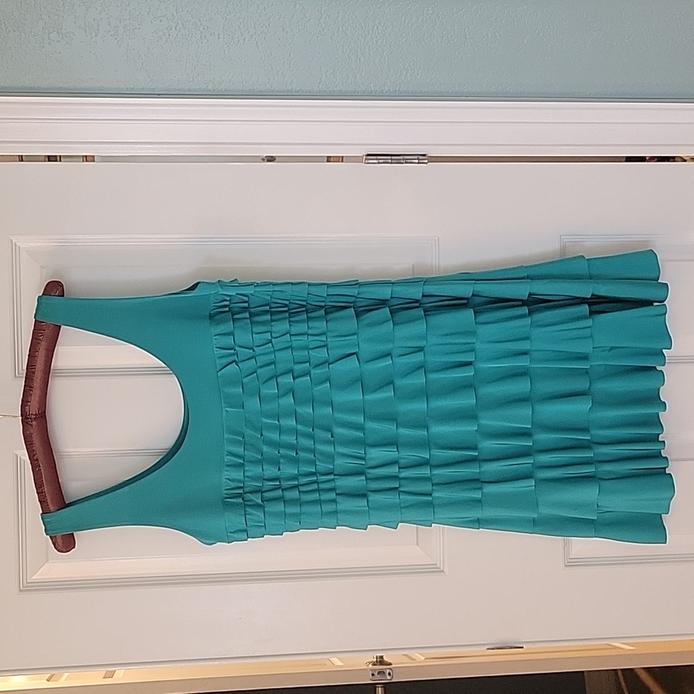 Tirquoise Green flapper dress. Isle Apparel made in Turkey. Tank Sz Med Women